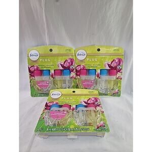 Febreze Morning Spring Showers Scented oil Plug Refills Air Freshner 6 refill